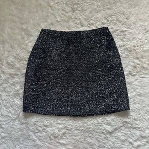Anthropologie Hutch Skirt Mini Metallic Tinsel Sequins Shimmer Black Silver M
